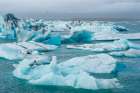 Iceland. Fjallsarlon Glacier Lake at the south end of the glacier in Vatnajokull National Park. Art Print